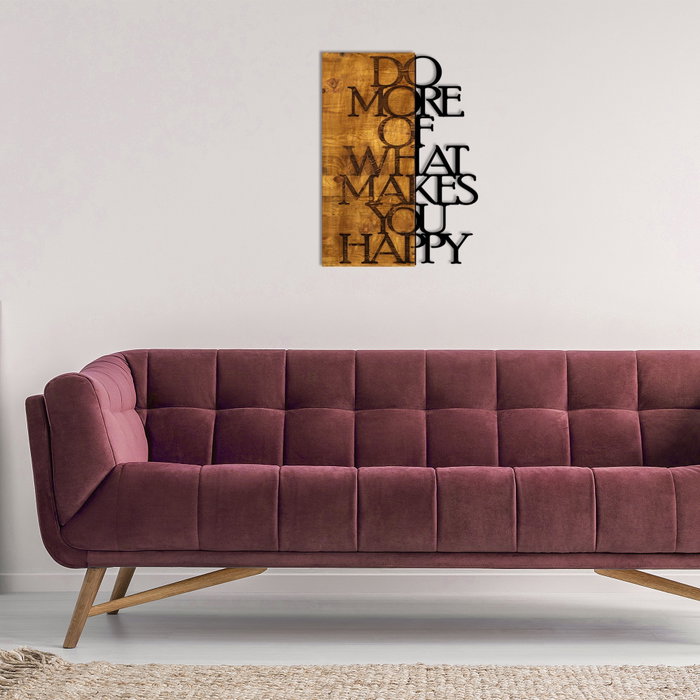 Wallity Escultura de pared Do More Of What Makes You Happy Nogal y Negro Wallity Escultura de pared Do More Of What Makes You Happy Nogal y Negro